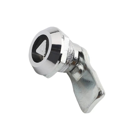 Smallest Triangular Cylinder Cam Lock For Electrical Cabinets With Key Distribution Box Door, silver metal cam lock close-up view