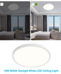 Ultra-Thin 24 Inch LED Flush Mount Ceiling Light, 45W, 5600 Lumens, 5000K Daylight White installed in bedroom