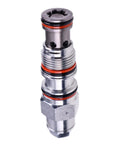 Tough As Nails Heavy Duty Counter Balance Valve 7011377 for JLG Towable Boom Lift, chrome metallic finish, regulates hydraulic pressure.