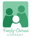Green logo with three abstract people above text 'Family-Owned Company' in green font.