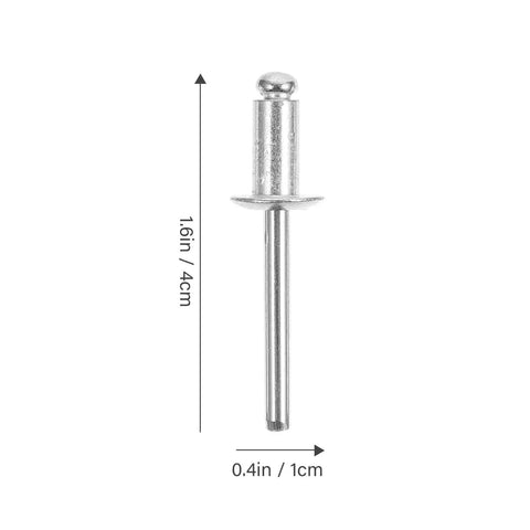 140 Piece Aluminum Blind Rivet Kit With Flanged Smooth Head Self Plugging Rivets For Metal Repair Automotive And DIY Projects