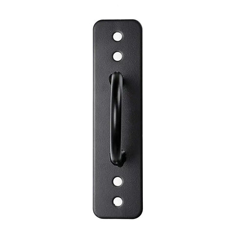 Heavy Duty Battle Rope Wall And Ceiling Mount Anchor Bracket For Suspension Straps built of steel, showing mount with handle and holes for installation.