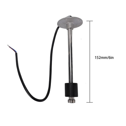 Badass Six Inch Fuel Sender And Gauge Combo With Seven Color Backlit Dial For Boat Truck Or Rv Dashboards. 6in Stainless Steel Sender.