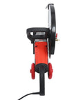 Job Site Ready 16 Inch Wet Dry Electric Concrete Cutting Saw With Integrated Water Pump and Extended Hose for Crisp Dust Free Grooving on granite, tile, stone, wood, and brick works, heavy duty design.