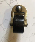 Solid Brass Swivel Castor Wheels With Smooth Rubber Glides For Heavy Furniture Vintage Antique Dining Chair Casters, 25mm wheel close-up.