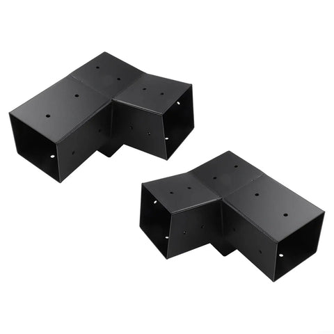 Slanted Roof Pergola Heavy Duty Bracket Kit With 3 Way And Single Direction Wall Mount Steel Black Brackets For Wood Posts Backyard Gazebo And Porch Left 15 Degree Right 15 Degree