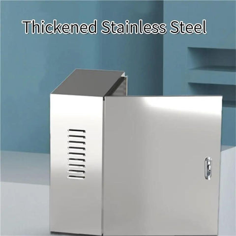 Rock Solid Steel EV Charger Pedestal Box With Keyed Lock And Weatherproof Lid For Outside Installations, thickened stainless steel.