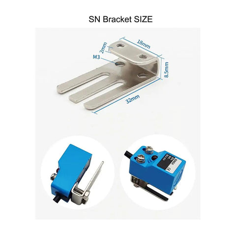 Inductive Proximity Sensor SN04 P2 4mm Detection Distance PNP NC 3 Wire 6 to 30 VDC 300 mA Output with blue LED and bracket