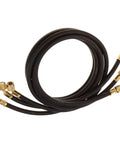 Slick Heat Pump Manifold Gauge Set With Dual Three Inch Precision Meters And Sixty Inch Tough Braided Hoses For Ac Hvac Pro Hustle And R22 Repair Kits, featuring three black braided hoses with brass fittings.