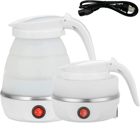 Foldable Travel Kettle For Camping Portable Silicone Collapsible Teapot With Auto Shutoff Safe Materials compact white design