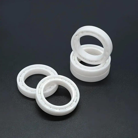 6810CE Zirconia Full Ceramic Thin Walled Bearings 50mm by 65mm by 7mm, showcasing white ceramic design for high heat performance.