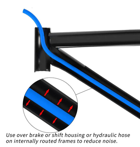 1.5 Meter Bike Frame Internal Housing Damper For 6mm Outer Diameter Cables And Hydraulic Tubes, blue foam sleeve on frame