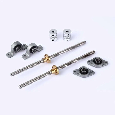 Top Notch 3D Printer Parts T8 Lead Screw Vertical Horizontal Kit With KFL08 Or KP08 Nut Bearing Diameter 8mm Pitch 2mm In Lengths From Short 150MM To Long 600MM For CNC Machines And Stepper Motors, two lead screws and bearings