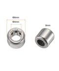 Hella Durable One Way Needle Roller Bearings 10 Pack HK0408 4X8X8MM Temperature Resistant Steel clutch bearing detail view showing dimensions.
