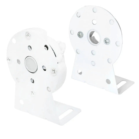 Top Tier Roller Shade Repair Kit Featuring Built Tough Metal Brackets And Smooth Pull Cord Chains For Plug And Play Installation And Serious Window Treatment Upgrades In Classic White - close-up of white metal brackets.