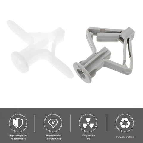 Butterfly Shaped Wall Anchors Set For Drywall And Wood Self Drilling Plugs With Internal Threads Nylon And ABS Construction