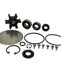 Top Shelf Beefed Up Seawater Pump Impeller Rebuild Kit For Marine Diesel Engines with impeller, seals, and hardware.