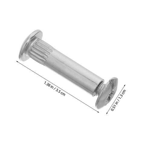 M6 Binding Screws 100 Pack Cold Rolled Steel Cabinet Connectors Heavy Duty Furniture Hardware showing silver binding screw dimensions.