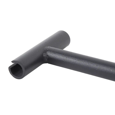 Close-up of black metal Door Hinge Bender Tool With 13 Inch Leverage For Quick Fix And Realignment Of Sagging Or Sticking Doors Ideal For Standard And Commercial Use Adjustable 0.134 0.180 Gauge Hinge Adjustment Wrench