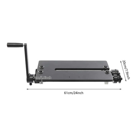12 Inch Gear Drive Bead Roller Bench Kit With 6 Dies Manual Heavy Duty Pro Grade Sheet Metal Bead Roller dimensions and handle side view