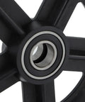 Close-up of Heavy Duty Bad Boy Barn Door Hanging Rollers Featuring Dead Silent Bearings Premium Nylon Sliding Door Pulley Wheel.