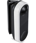 Horizontal Wedge Wall Mount For Arlo Essential Wired Video Doorbell With 30 To 55 Degree Adjustable Tilt, Black, Side View
