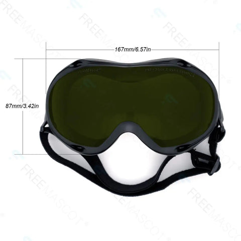 Workhorse Laser Safety Glasses Heavy Duty Protective Eyewear For Shops Featuring Broad Spectrum Beam Blocking With OD Six Filter, top view.