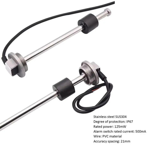 Built Tough Stainless Steel Fuel Tank Sending Unit And Electronic Fuel Gauge for trucks, RVs, boats, IP67 rated, SUS304 material.