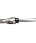 Compact Up And Down Compression Router Bit For Woodworking Carving Engraving With Hardened Steel Core For Flush Trim Finish On Any Direction Endgrain Perfect For Table Mount Or Handheld Tools, side view.