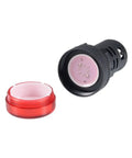 Two Pack Red And Green LED Indicator Lights AC/DC 110V 22mm Panel Mount shown disassembled with red lens and black body
