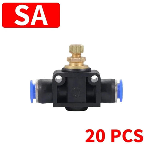 Two Way Quick Push Pneumatic Fitting Connector For 8mm Tubing Air Hose Joint Dope Push Fit Fittings Set 20 Pack SA