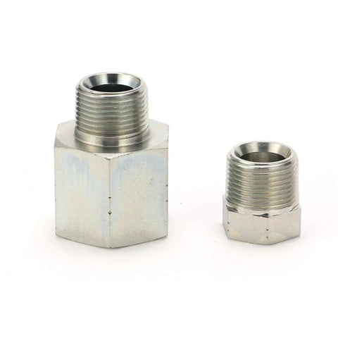 Hose Fittings Kit 100 Pieces NPT Male And Female 5N-02-04 Adapters, close-up of two metal connectors