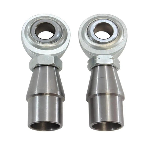 Built Different Heavy Duty Half Inch Thread Heim Ball Joints with shiny steel adapters for off-road suspension rods.