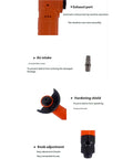 Parts of Heavy Duty Pneumatic Angled Grinder With Air Powered Motor For Metal And Wood Grinding Polishing Cutting At 15000 Rpm.