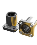 One Piece Square Flange Linear Ball Bearing with steel track, smooth glide, and low friction for DIY projects.