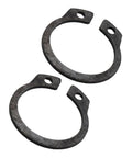Two Pack Hydraulic Jack Circlip Retaining Snap Ring Set For External Circlips Easy Install Durable Steel Construction Portable Jack Stands Repair Kit For On The Go, close-up of black steel rings.