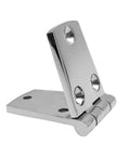 Rock Solid Heavy Duty Cast Door Strap Hinges Six Holes Mirror Polish Finish showing a durable metal hinge from a close angle.