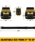 Adjustable Tool Waist Belt With 26 Pockets And Strong Magnets For Holding Hammers Tape Measures Screwdrivers Drills And More On Job Sites Or Home Projects Built From Thick Abrasion Resistant Canvas For Daily Heavy Duty Use, 52.5-inch belt