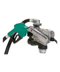 Workhorse 25 Gpm Fuel Transfer Pump With Auto Shutoff Nozzle and hose assembly for diesel or gasoline use.