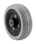 Wheelchair Caster Assembly 6 Inch By 2 Inch Flat Free Grey Ribbed Tire With 5/16 Inch Bearing And 1 1/16 Inch Outer Diameter