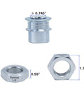 Rock Solid Heavy Duty 1.25 Inch Heim Joint Rod End Kit featuring left and right thread tie rod spacer tube adapters and zinc coated jam nuts.