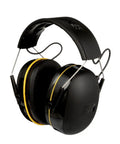 WorkTunes Connect Hearing Protector with Bluetooth Wireless Tech and High Fidelity Sound 24 dB NRR Earmuffs shown in black.