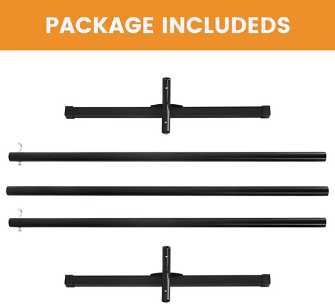 Heavy Duty Steel Hammock Stand For Two Peeps, Portable Outdoor Frame parts including beams and joints.