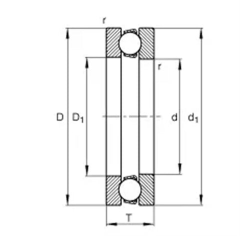 Rock Solid Heavy Duty High Temperature Thrust Ball Bearing 25x42x11 Millimeter technical drawing with dimensions.