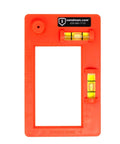 Low Voltage Mounting Template For Single And Double Gang Flush Brackets Fast Easy Professional Install Horizontal Or Vertical Mount Includes 4 Inch Ruler Clear Transparent Template For Precise Wiring Layout - orange template with levels