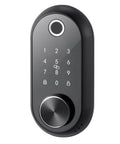 Premium Matte Black Smart Biometric Door Lock With Touchscreen Keyless Entry Featuring Boss Level Fingerprint Security And No Sweat Operation For Your Home Or Apartment, showing keypad and fingerprint scanner.
