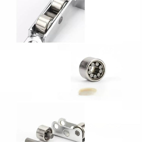 Heavy Duty Sliding Door Roller Wheels 8 Pack Double Flat Pulley Setup For Patio Glass Doors showing steel roller components.