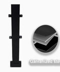 Top Shelf Free Standing EV Charger Cable Holder And Waterproof Station Box Heavy Duty Galvanized Steel outdoor cable holder side view.