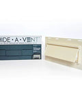 Easy Fit 10 Inch Rectangle Vent For Kitchen Exhaust Fans Hides Duct Openings With A Beige Finish beside product packaging