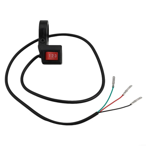 Awesome 22mm Handlebar Switch With 3-Speed Control For Motorcycle And Electric Bike. Smooth Shifting, Durable ABS Plastic Build, And Reliable Performance For A Breezy Ride! 22mm handlebar 3-speed switch with wiring